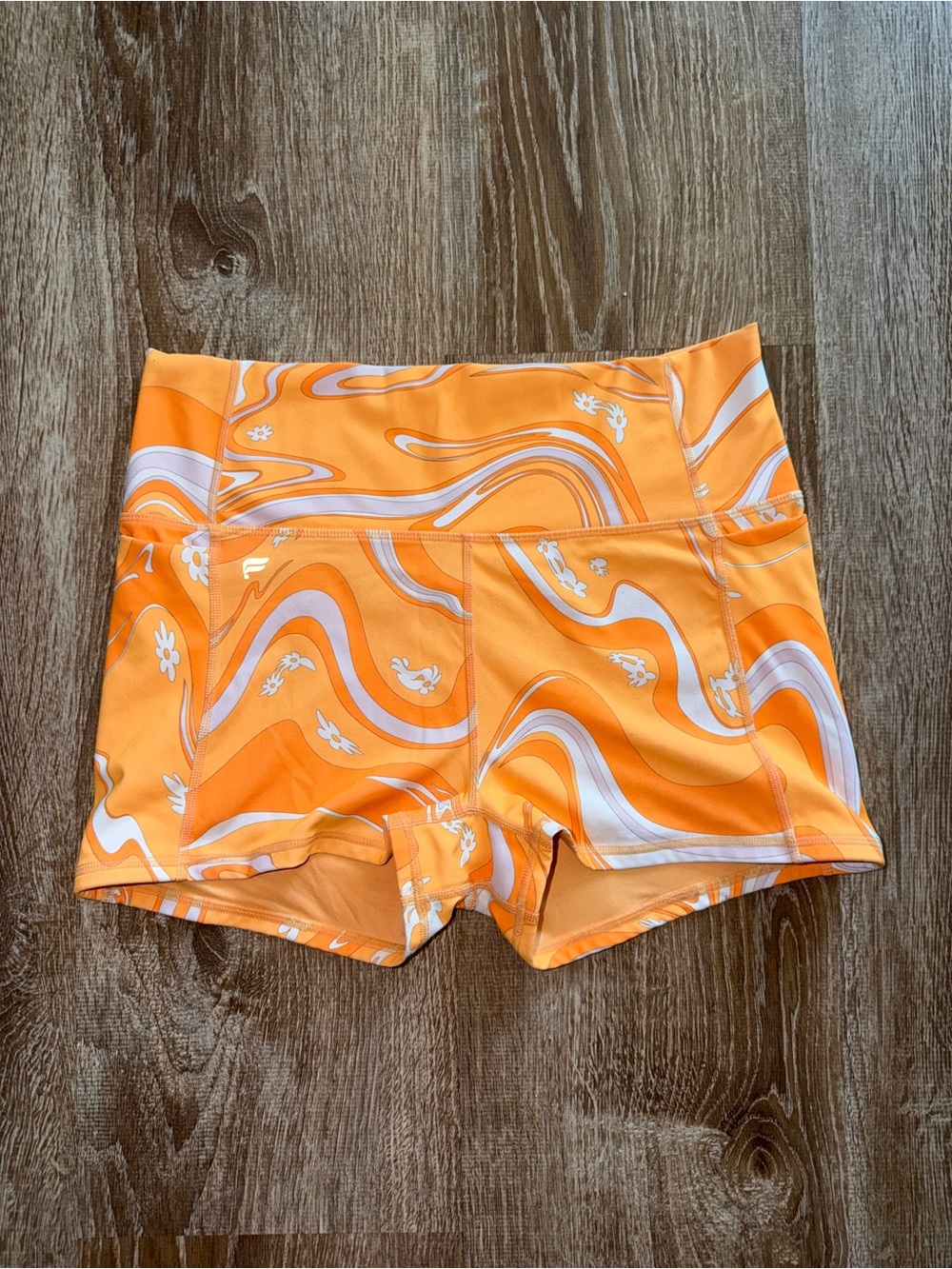 Y2K Women’s Orange Swirl Active Shorts